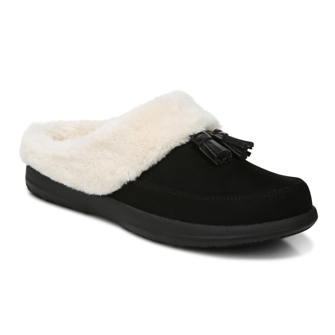 Vionic Perrin Women's Arch Supportive Slipper with Removable Insoles in Black