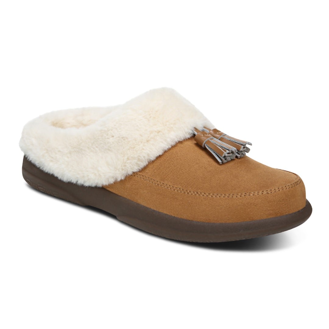 Vionic Perrin Women's Arch Supportive Slipper with Removable Insoles in Toffee
