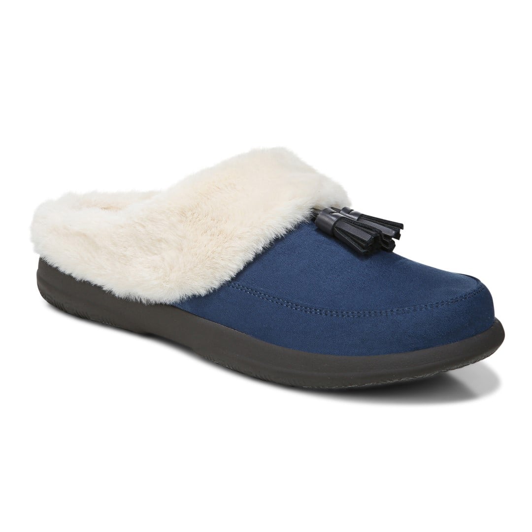 Vionic Perrin Women's Arch Supportive Slipper with Removable Insoles in Dark Blue
