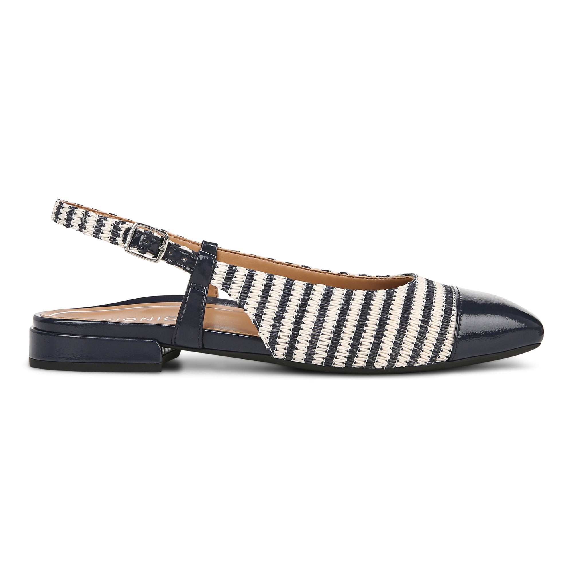 Vionic Petaluma Women's Slingback Supportive Flat - Navy - Right side