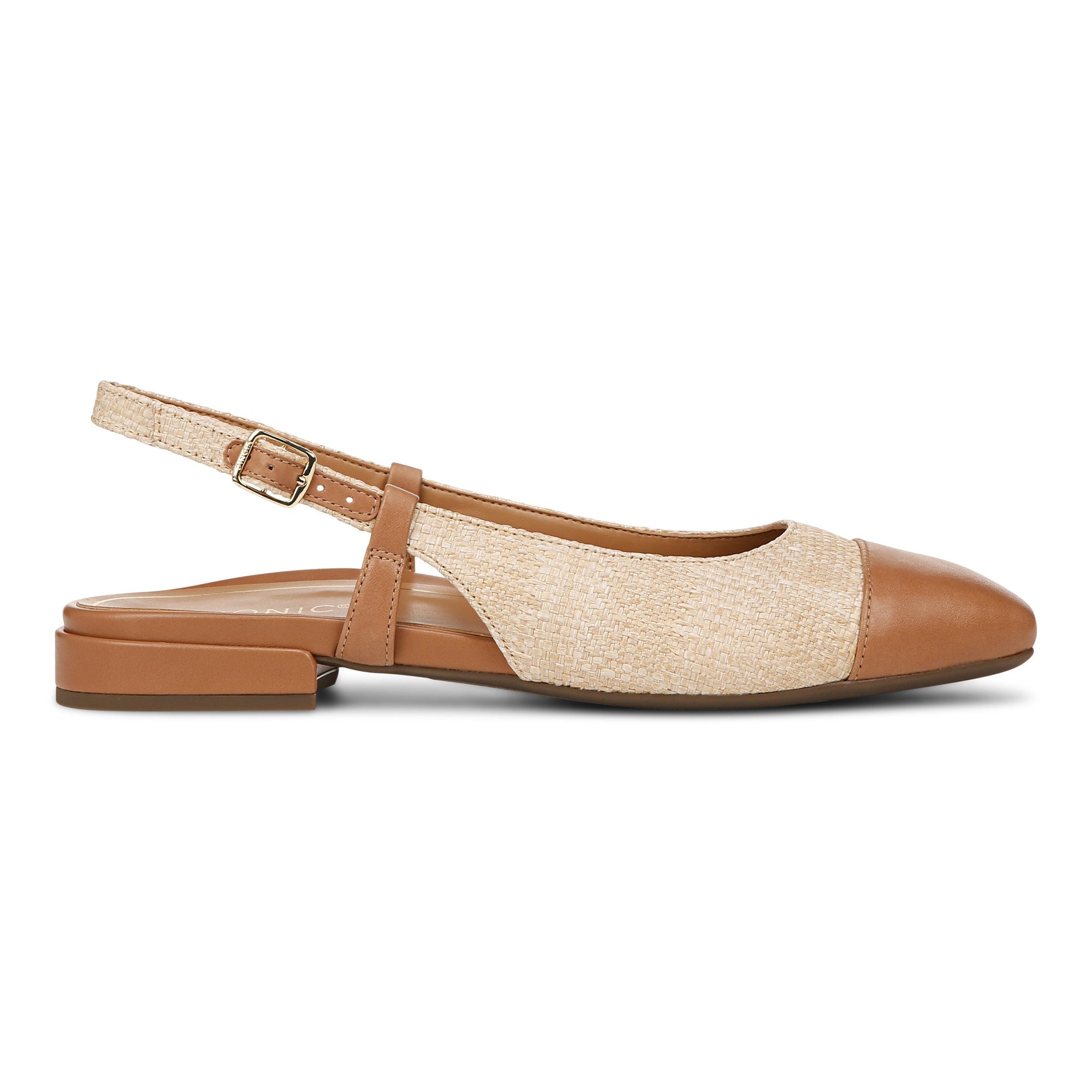 Vionic Petaluma Women's Slingback Supportive Flat - Natural - Right side