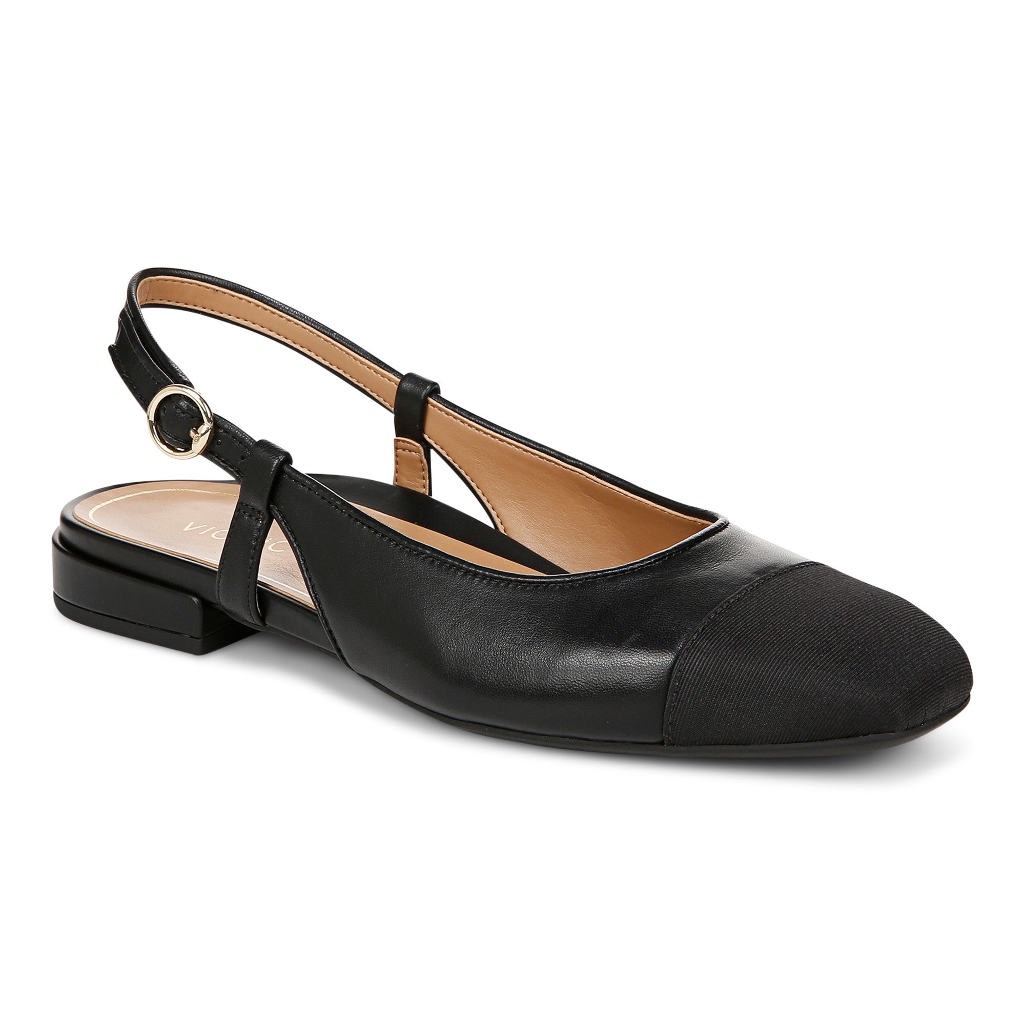 Vionic Petaluma Women's Slingback Supportive Flat in Black