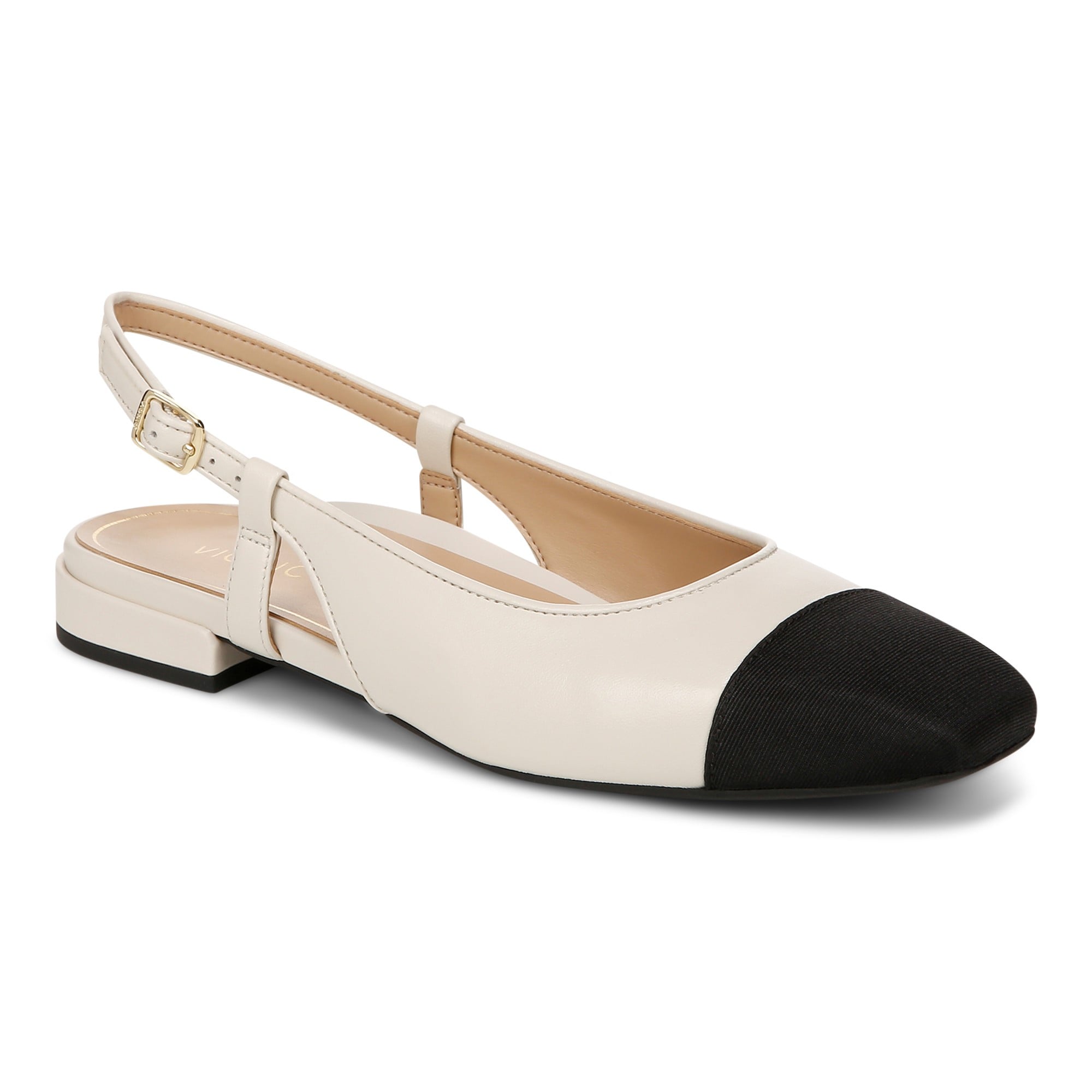 Vionic Petaluma Women's Slingback Supportive Flat in Cream