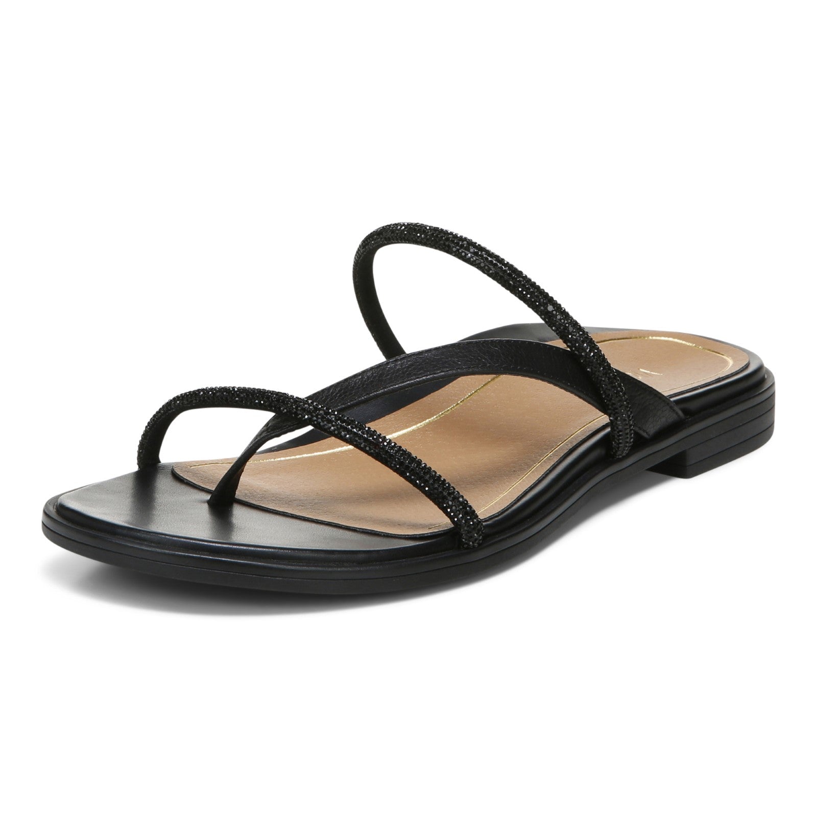 Vionic Prism Womens Slide Sandals - Black - Left angle