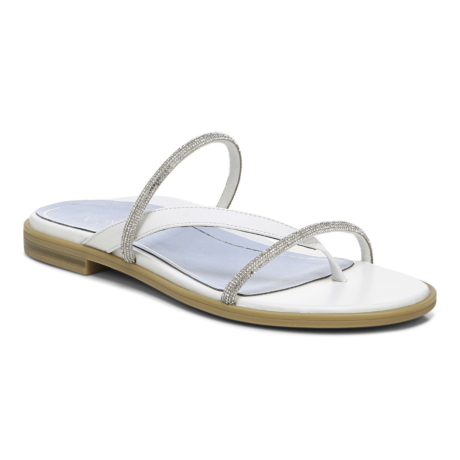Vionic Prism Women's Minimalistic Slide Sandal in White Leather