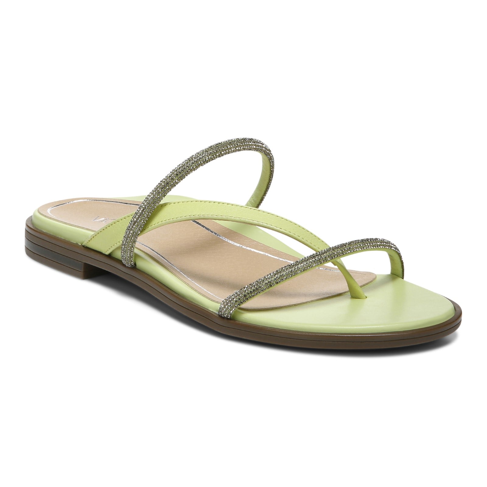 Vionic Prism Womens Slide Sandals - Pale Lime - Angle main