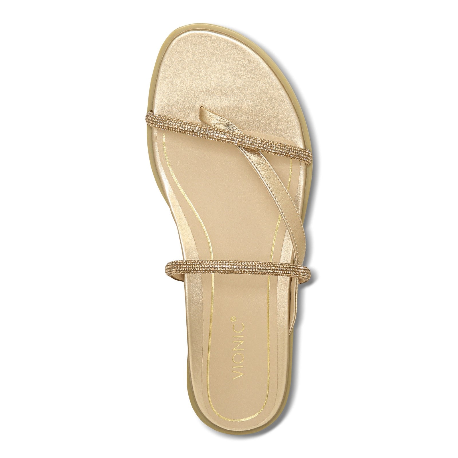 Vionic Prism Womens Slide Sandals - Gold Metallic - Top