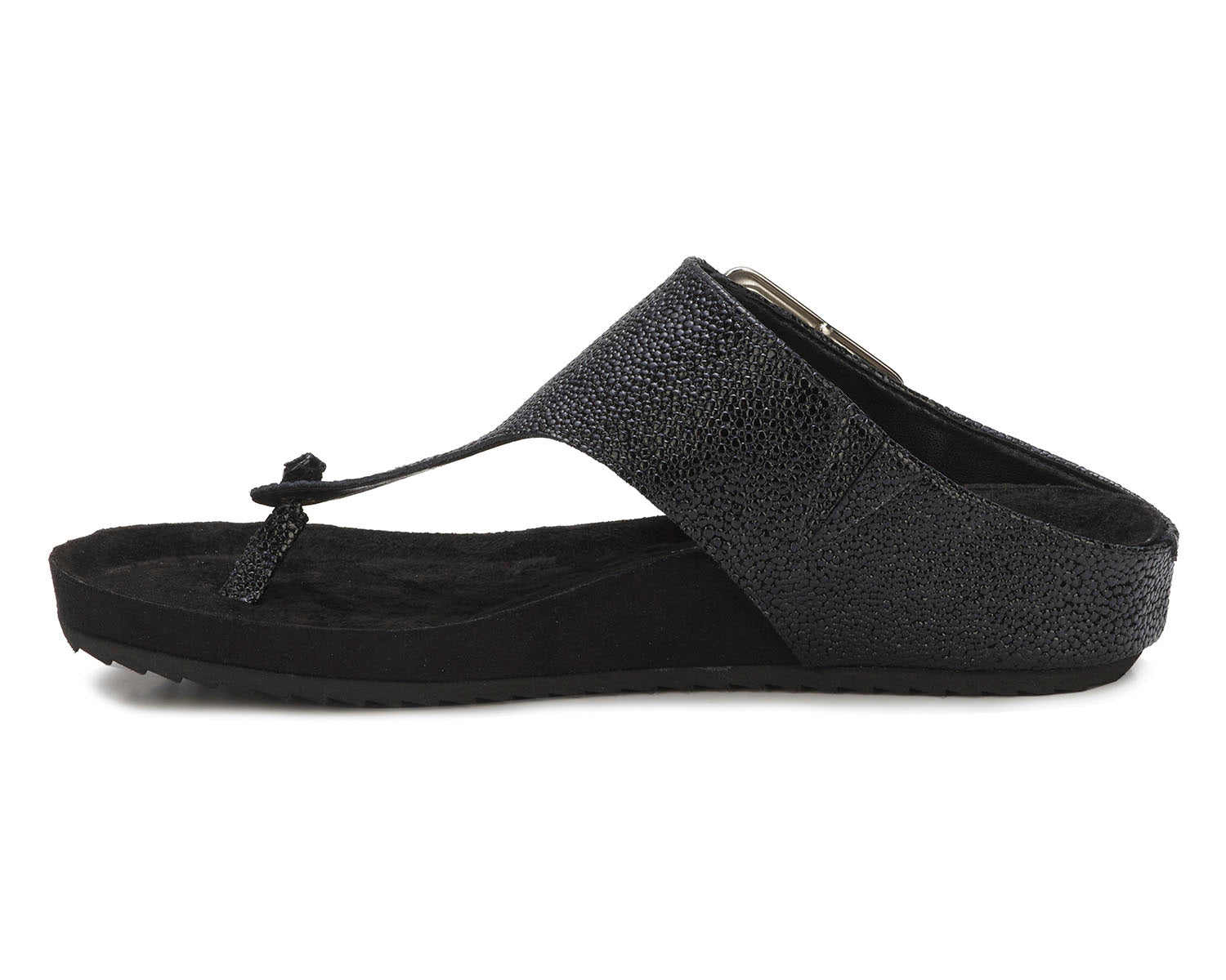 Ros Hommerson Phoebe Women's Sandal - Black Patent Pebbled Leather - Inside View