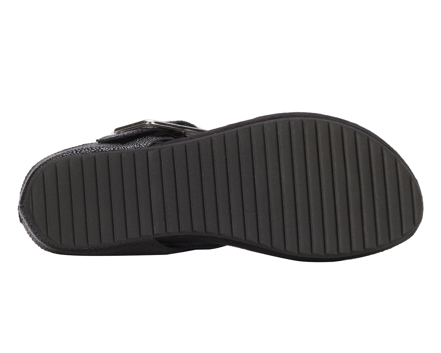 Ros Hommerson Phoebe Women's Sandal - Black Patent Pebbled Leather - Top View