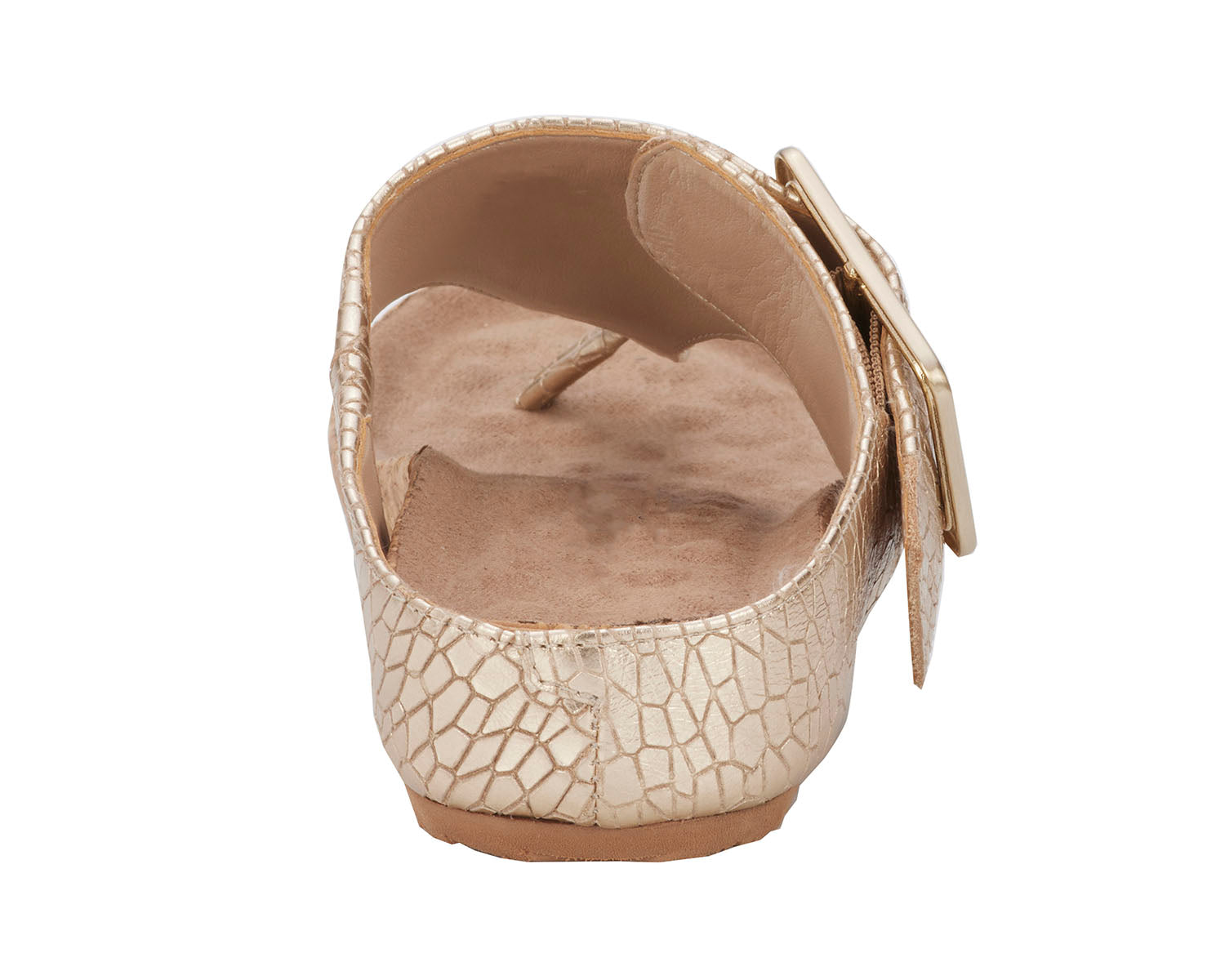 Ros Hommerson Phoebe Women's Sandal - Gold Metallic Crinkle Leather - Back View