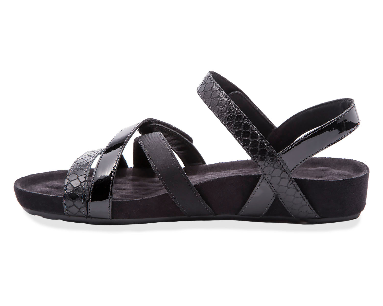 Ros Hommerson Pool Women's Sandal - Black Textured Multi Leather - Inside View