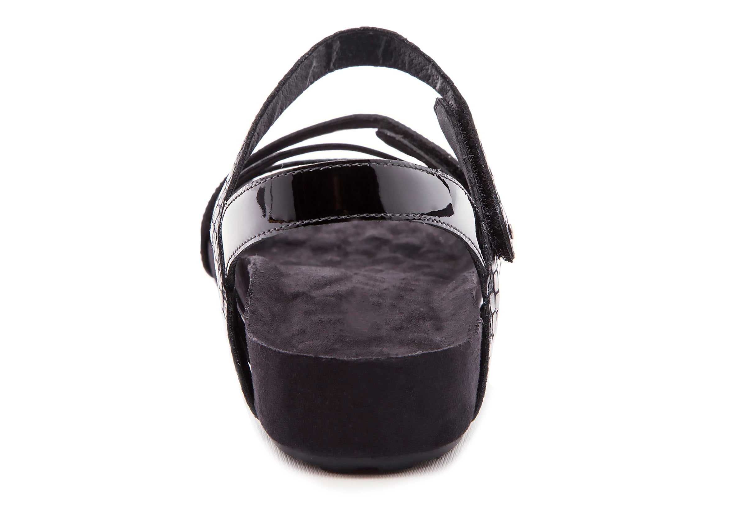 Ros Hommerson Pool Women's Sandal - Black Textured Multi Leather - Back View