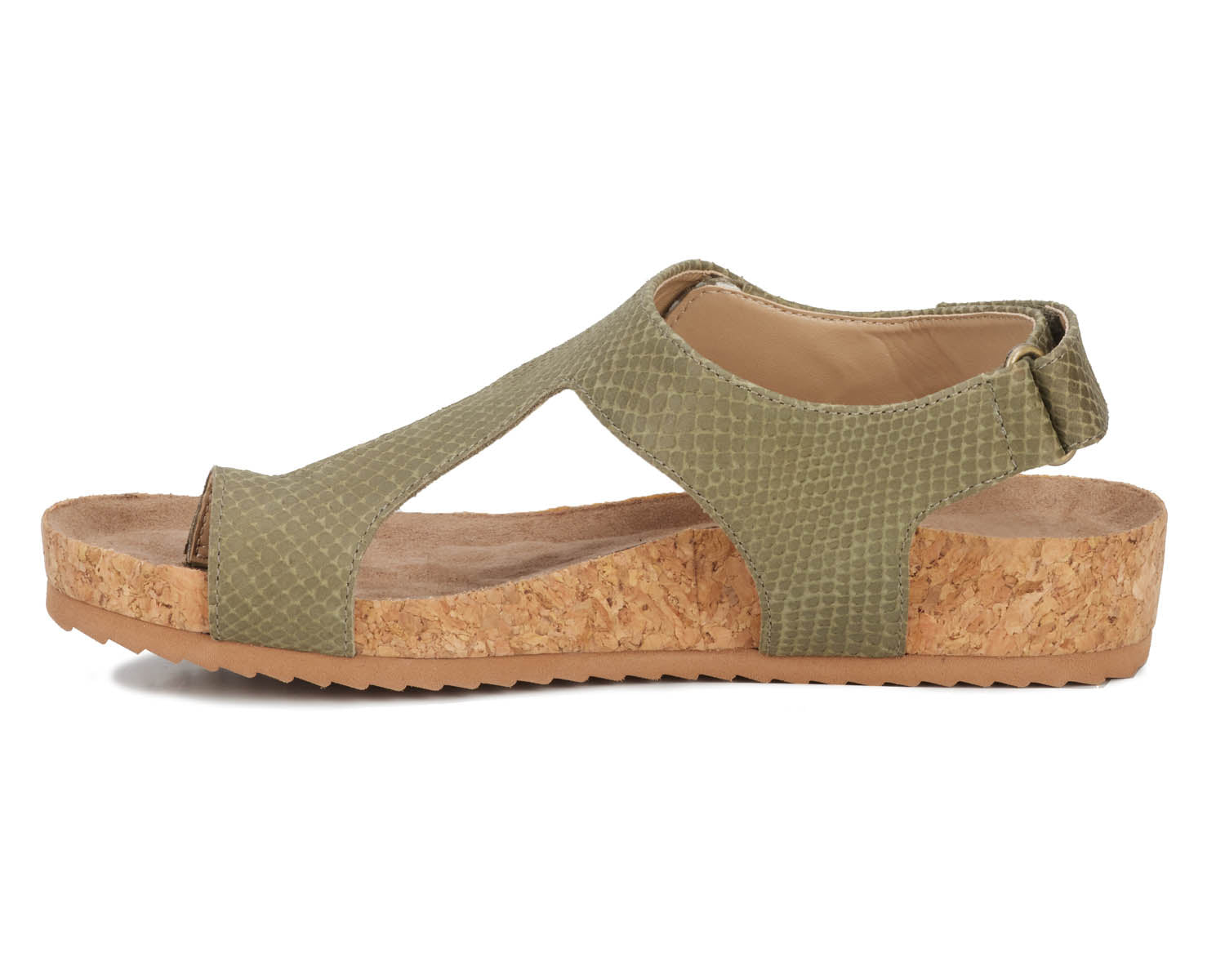 Ros Hommerson Preston Women's Sandal - Olive Matte Snake Leather - Inside View