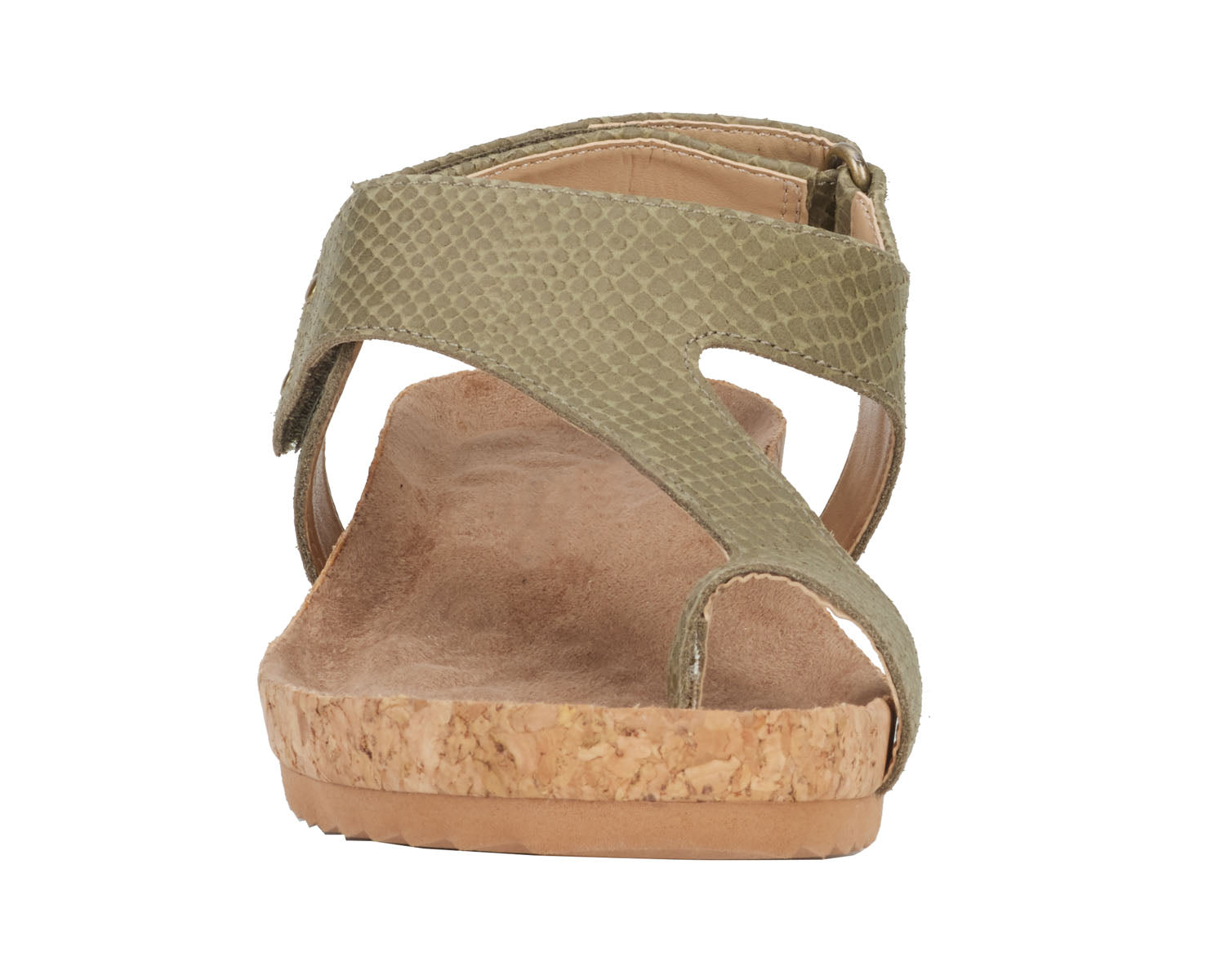 Ros Hommerson Preston Women's Sandal - Olive Matte Snake Leather - Front View