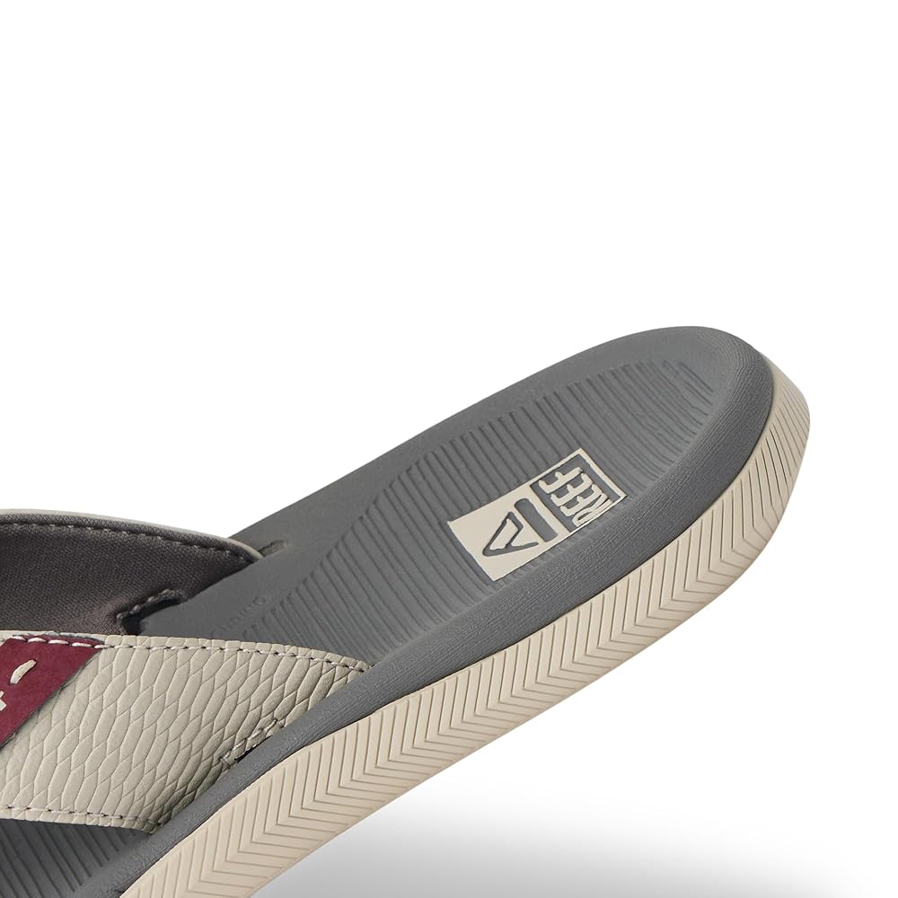 Reef Santa Ana Men's Comfort Beach Sandals - Tan/Grey/Maroon