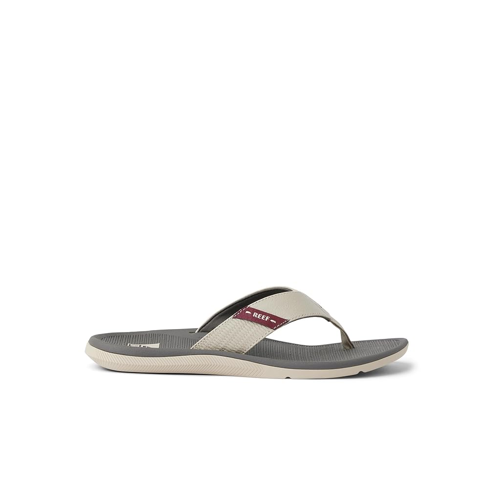 Reef Santa Ana Men's Comfort Beach Sandals - Tan/Grey/Maroon