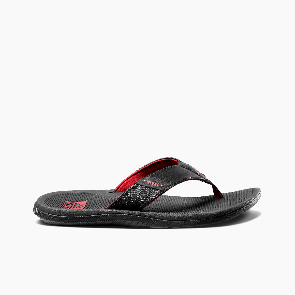 Men\'s Beach Sandals - Reef Santa Ana - Raven/red - Side