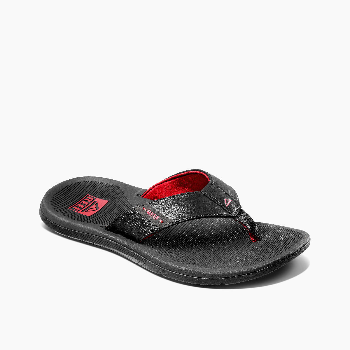 Men\'s Beach Sandals - Reef Santa Ana - Raven/red - Angle
