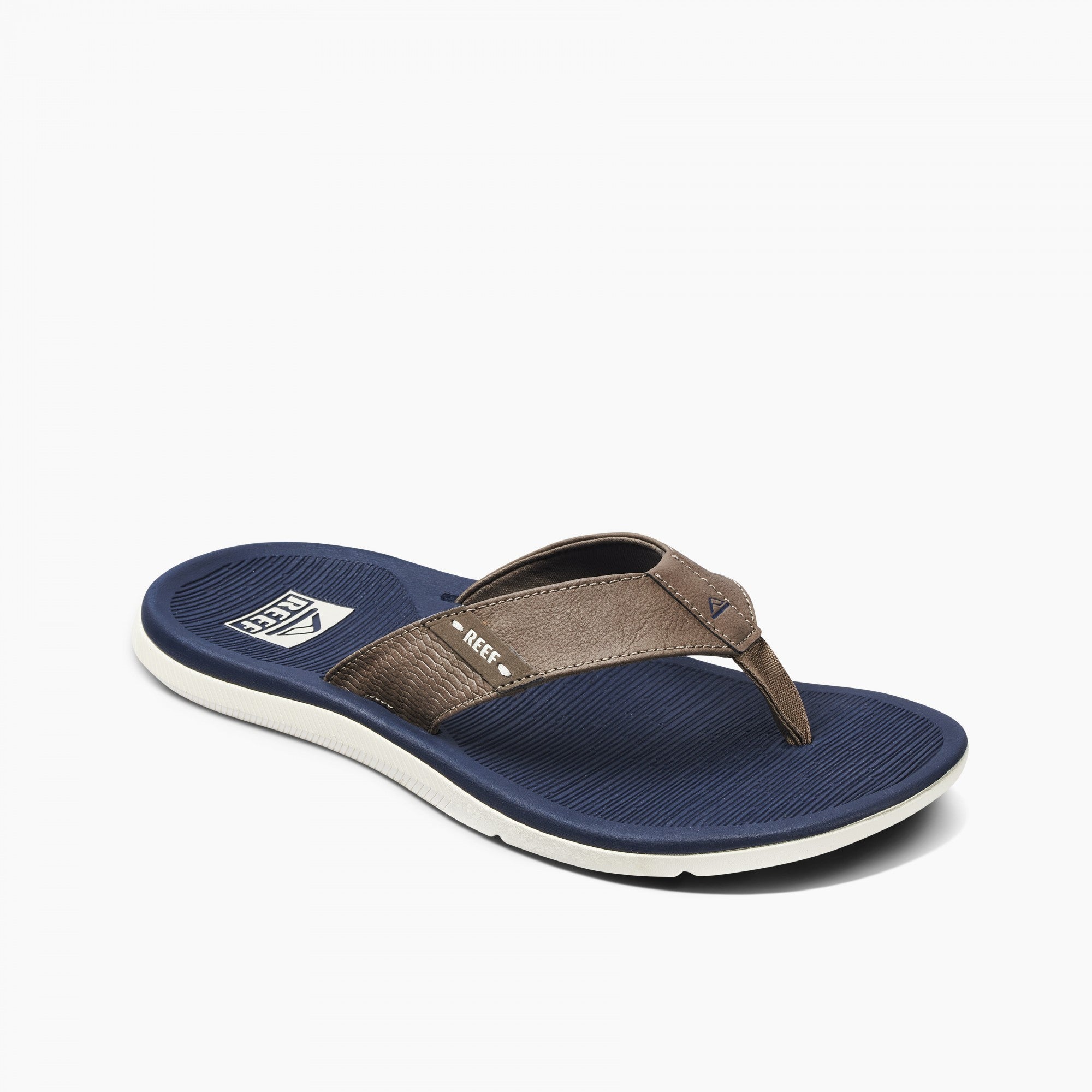 Reef Santa Ana Men's Comfort Beach Sandals in Navy/khaki