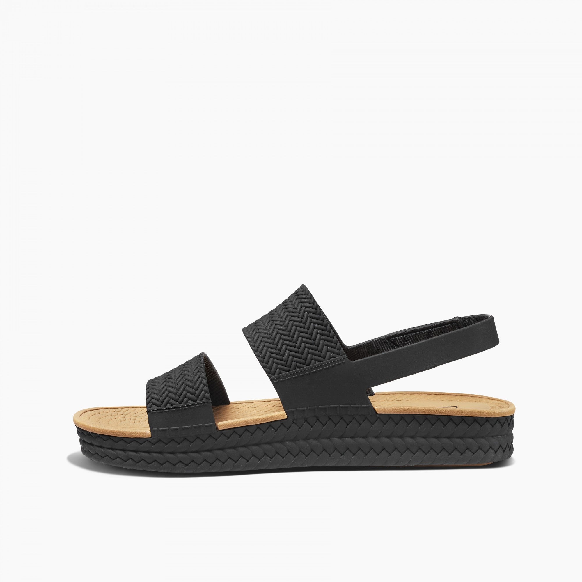 Reef Water Vista Women\'s Beach Sandals - Black/tan - Left Side