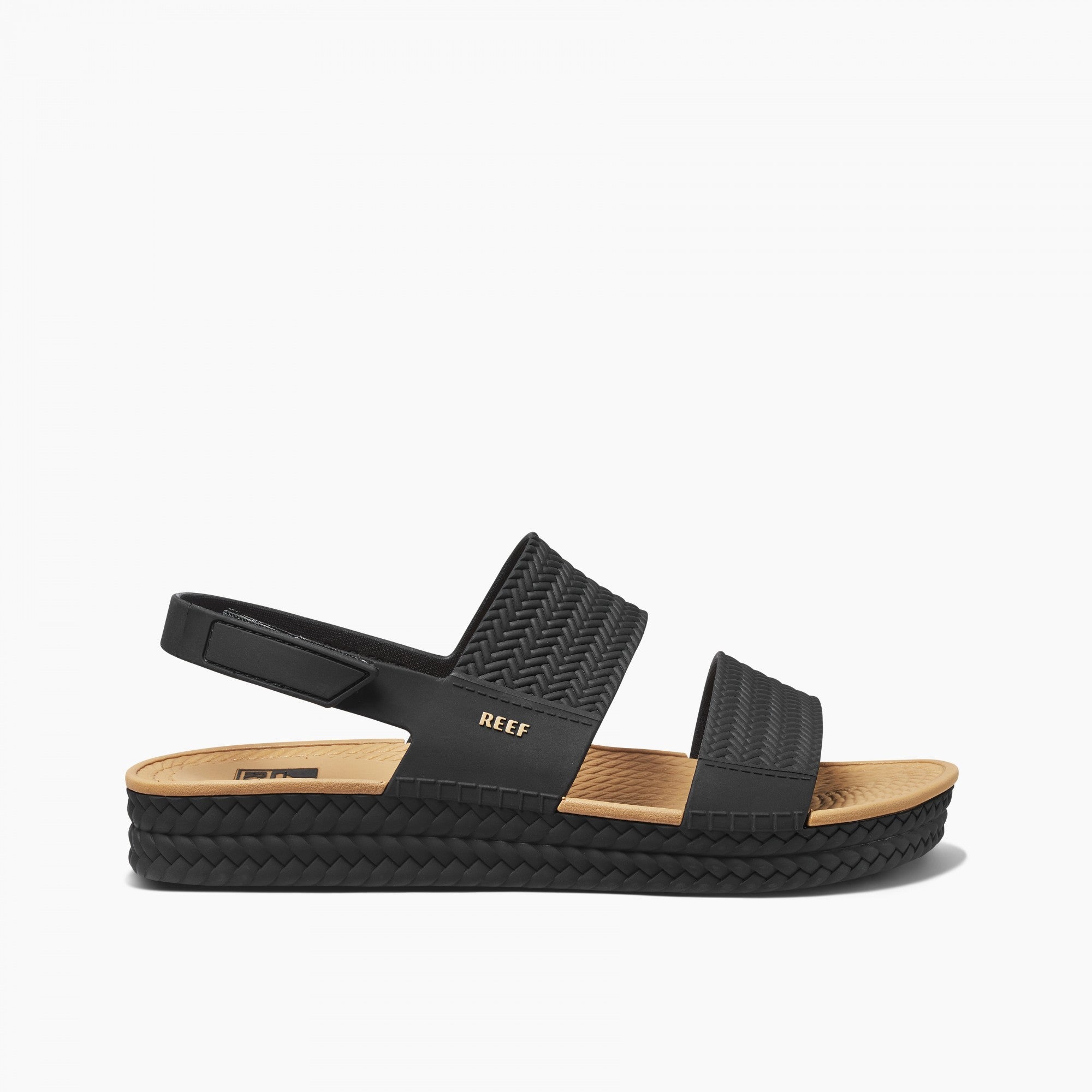 Reef Water Vista Women\'s Beach Sandals - Black/tan - Side