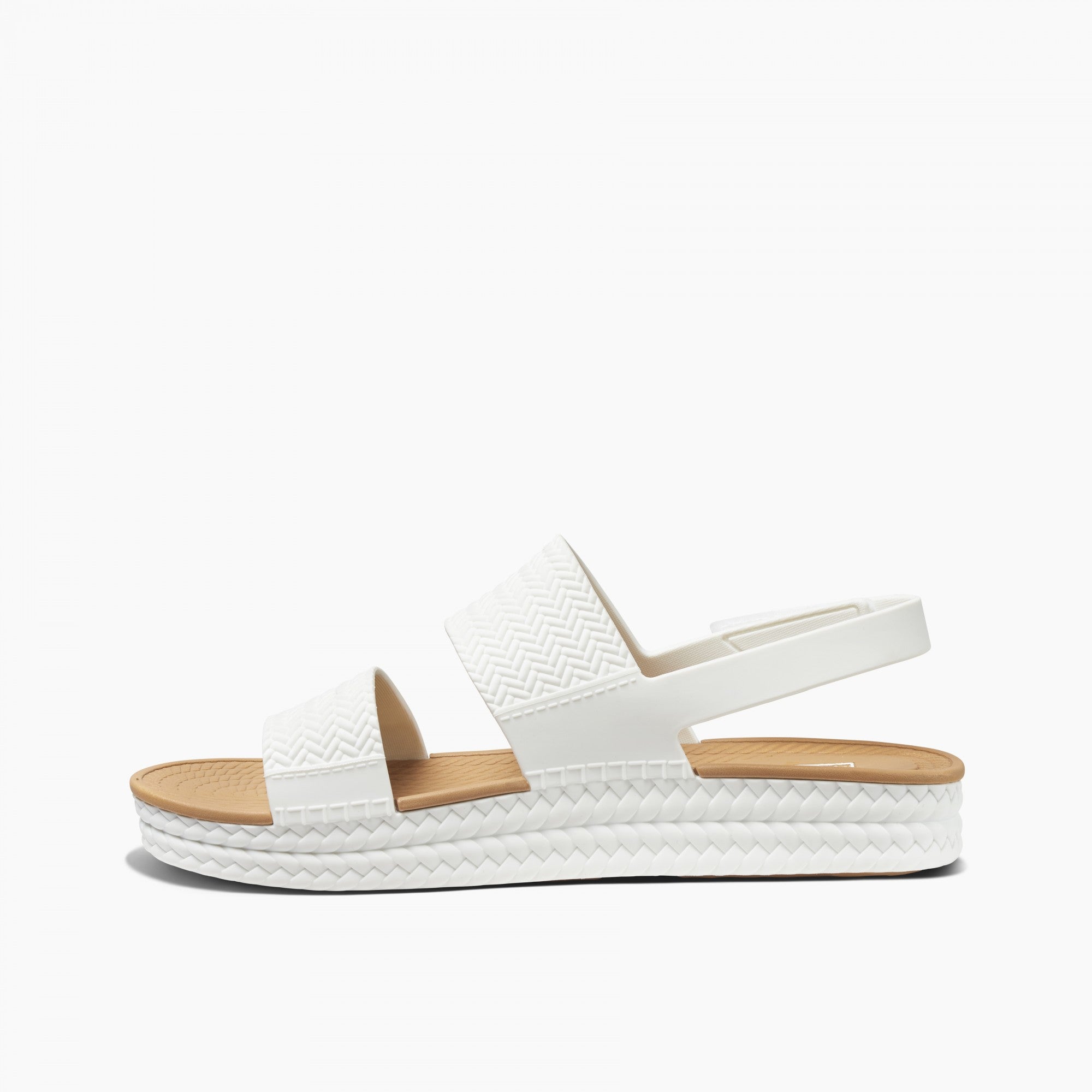Reef Water Vista Women\'s Beach Sandals - White/tan - Left Side