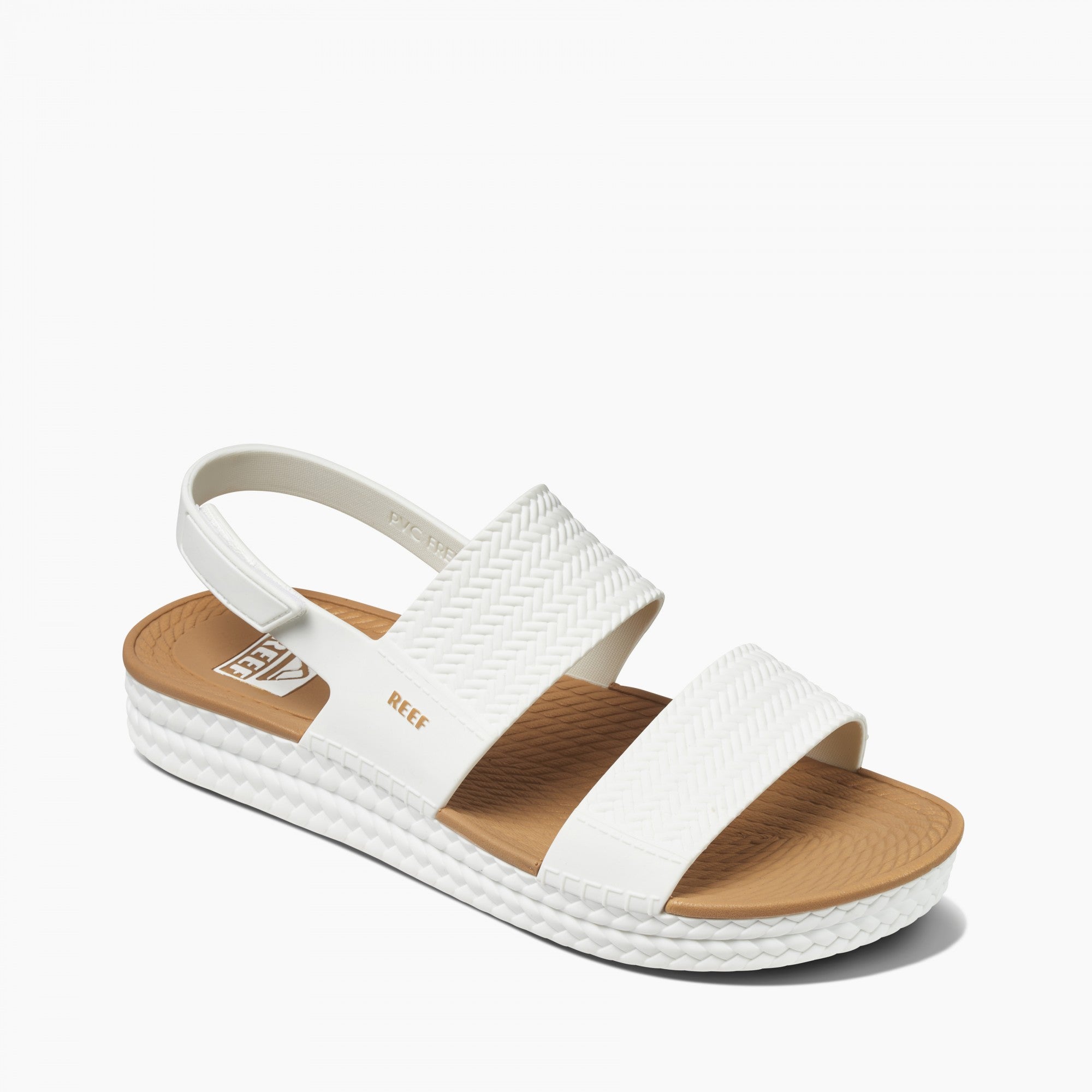 Reef Water Vista Women\'s Beach Sandals - White/tan - Angle