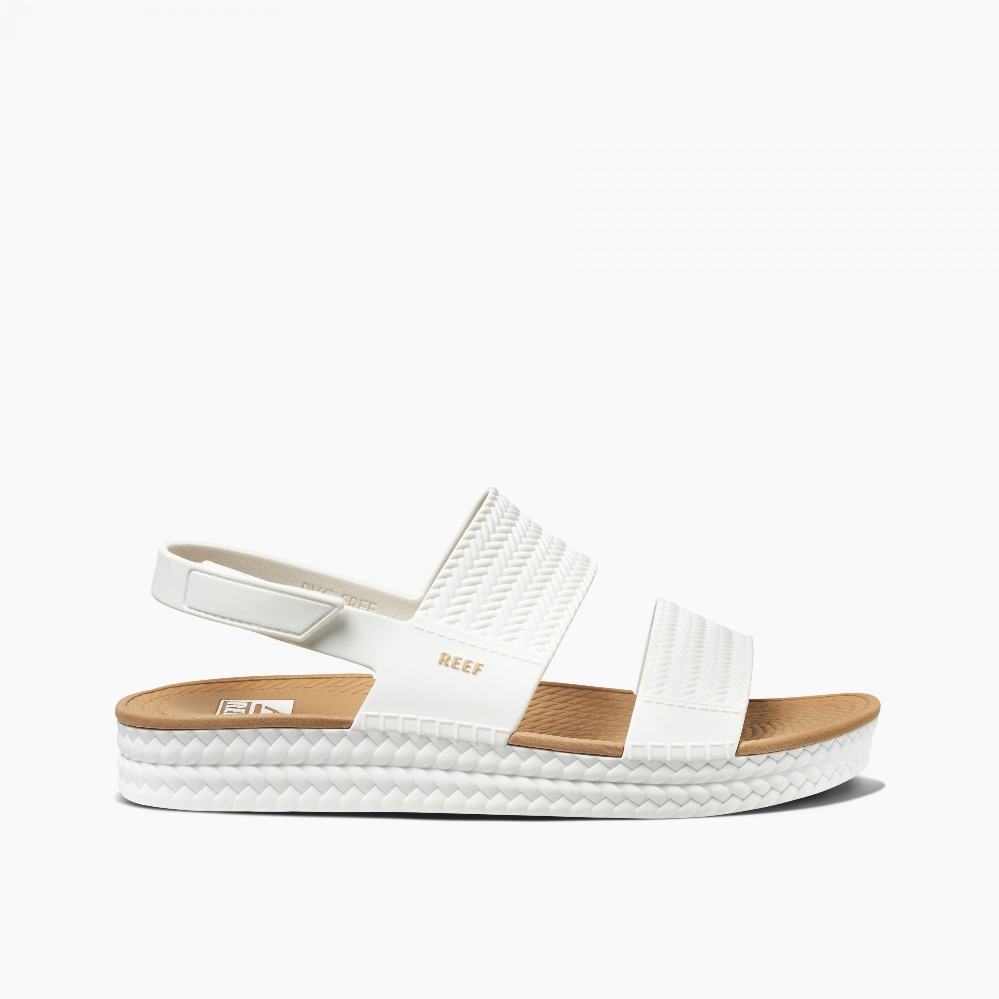 Reef Water Vista Women\'s Beach Sandals - White/tan - Side