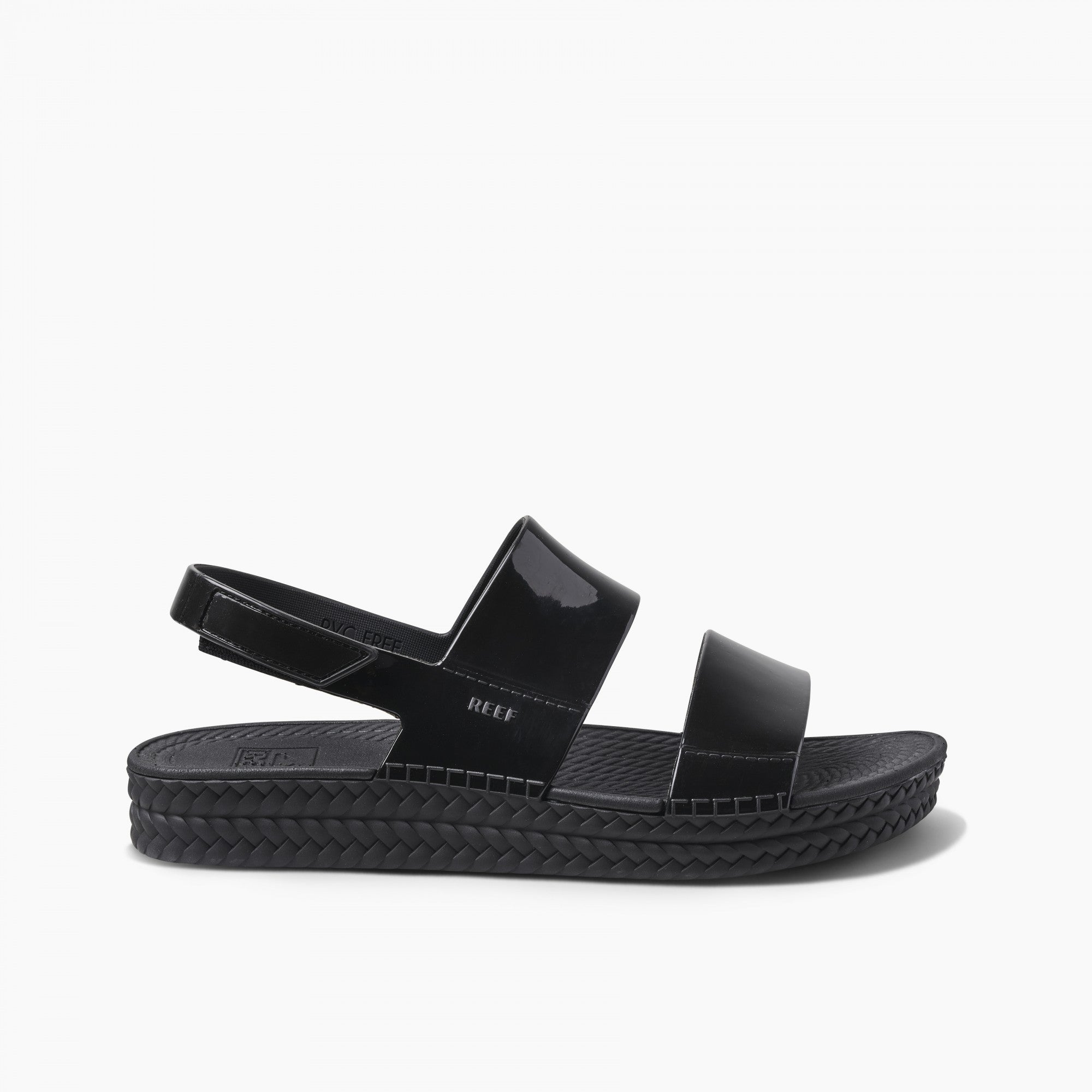 Reef Water Vista Women\'s Beach Sandals - Black Shine - Side