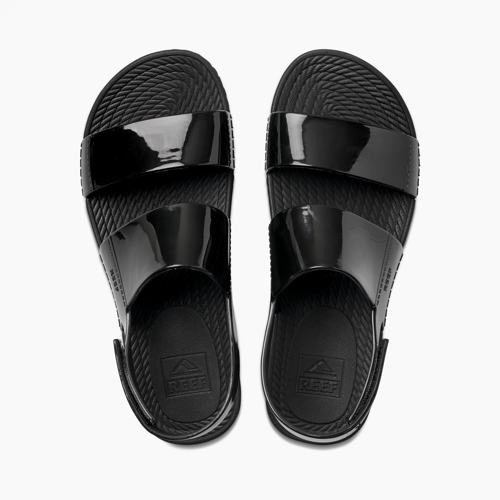 Reef Water Vista Women\'s Beach Sandals - Black Shine - Top