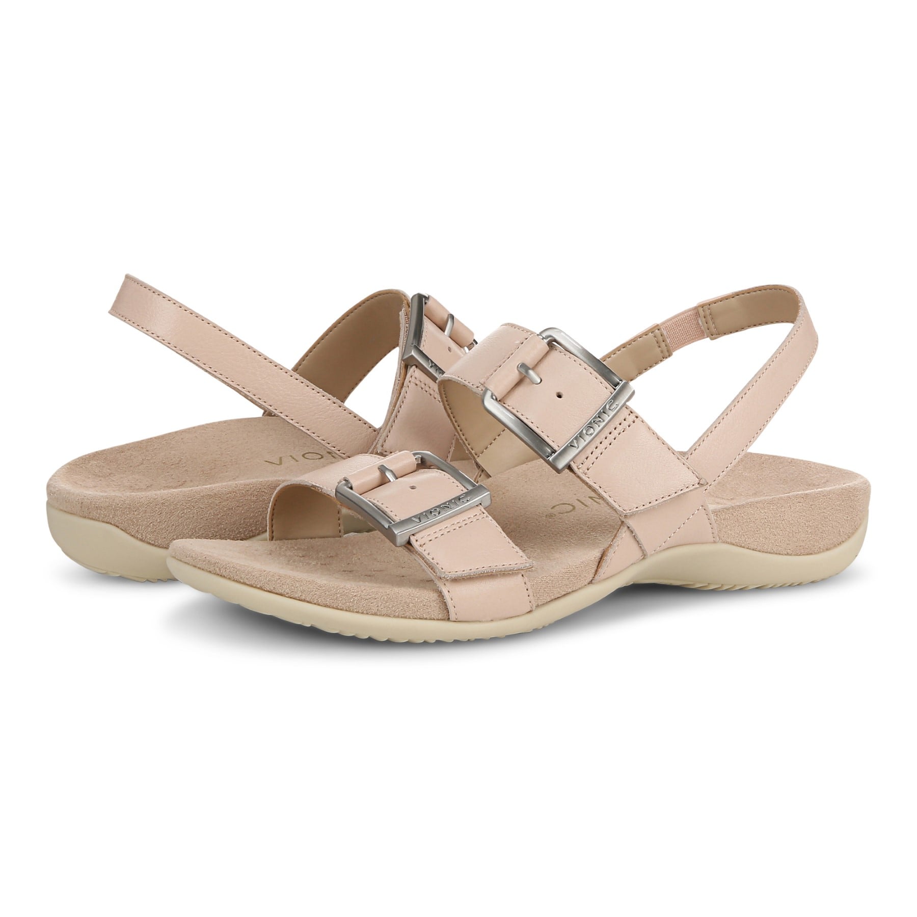 Vionic Reese Women's Slingback Sandal - Cameo Rose - pair left angle