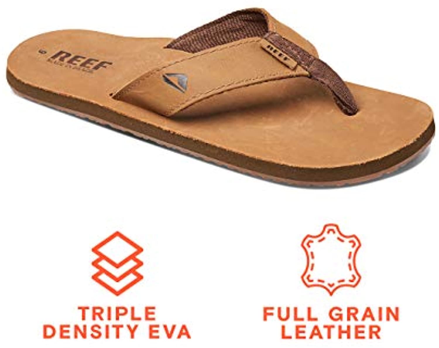 Reef Leather Smoothy Men's Comfort Sandals - Bronze Brown