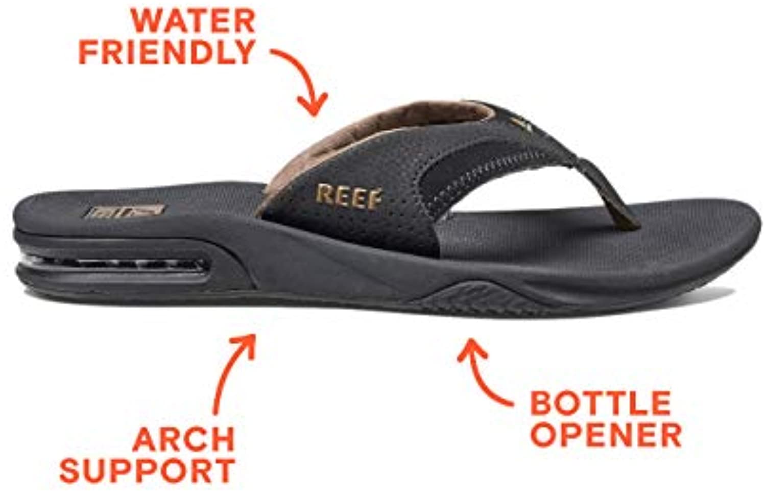 Reef Fanning Men's Sandals - Black//Brown Lifestyle