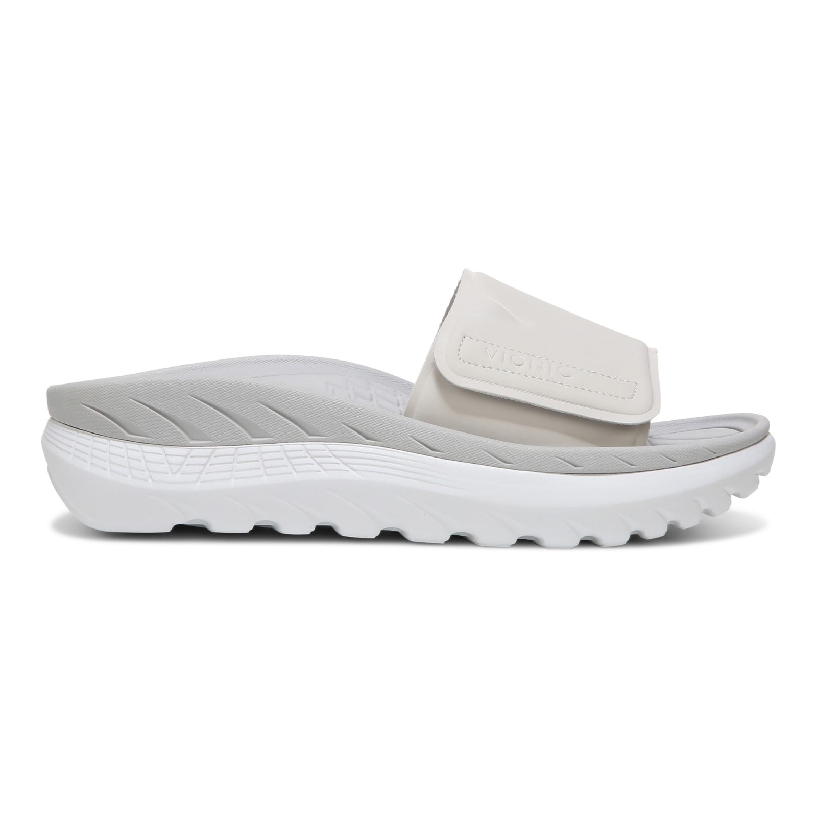 Vionic Rejuvenate Unisex Slide Recovery Sandals - White/vapor - Right side