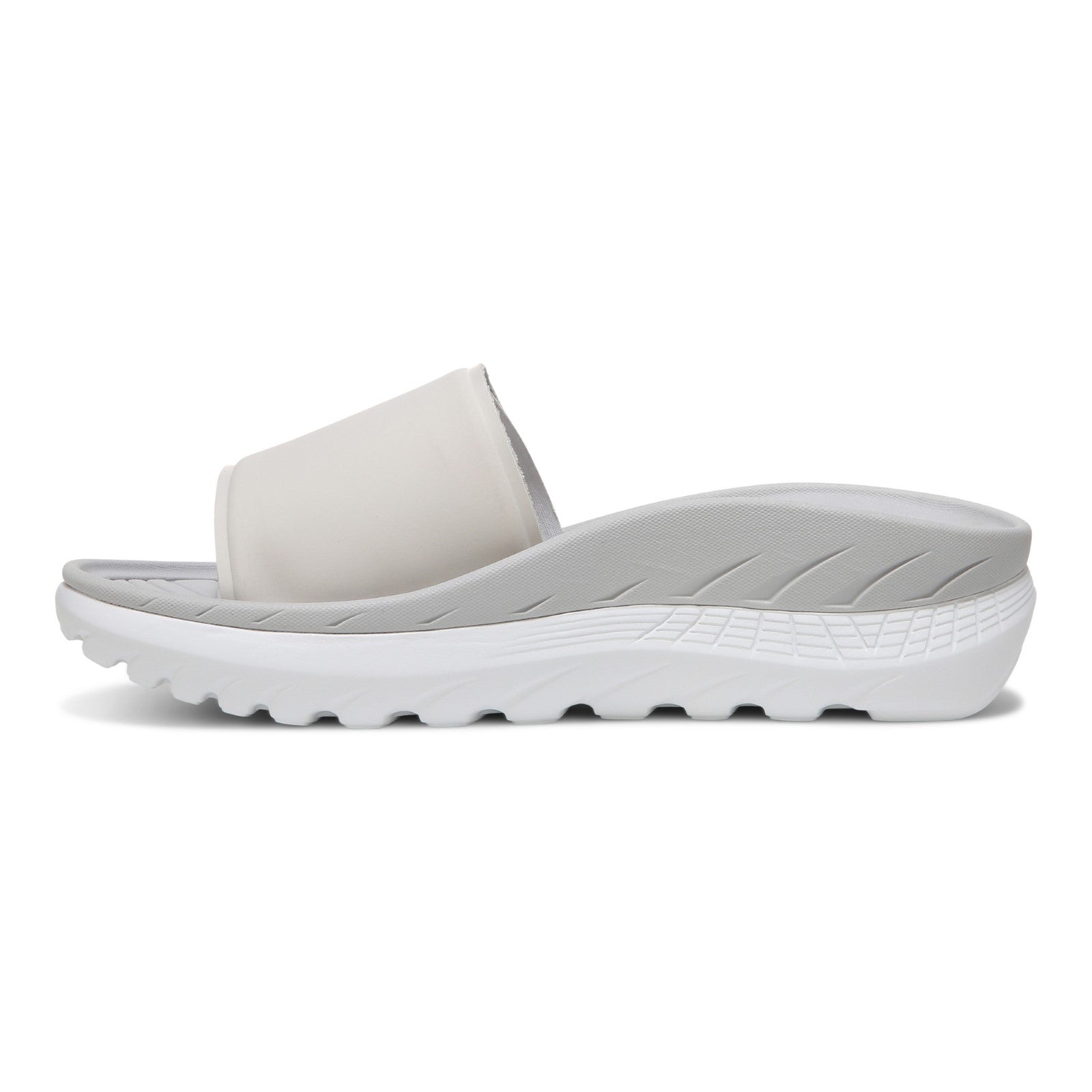 Vionic Rejuvenate Unisex Slide Recovery Sandals - White/vapor - Left Side