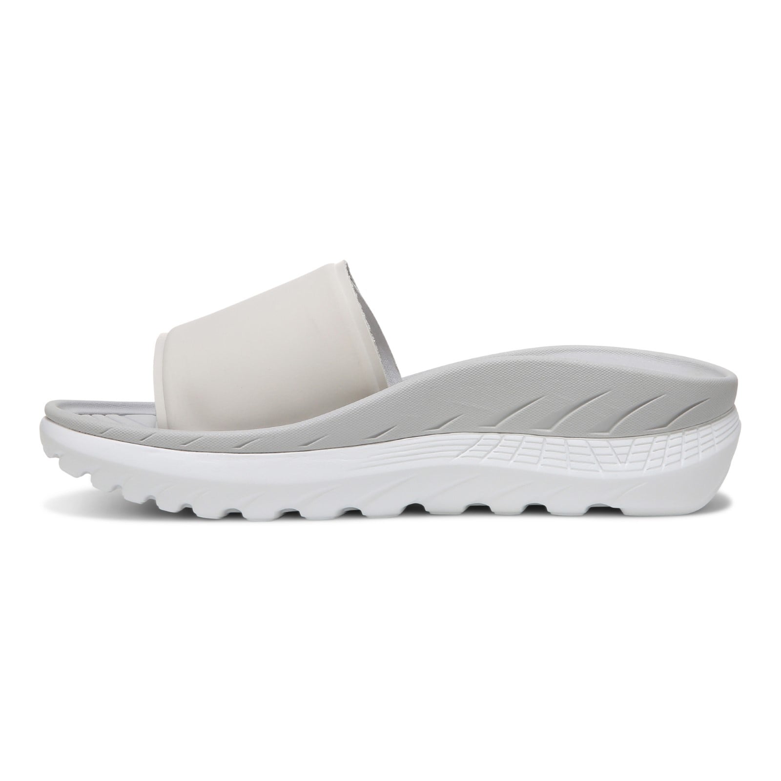 Vionic Rejuvenate Unisex Slide Recovery Sandals - White/vapor - Left Side