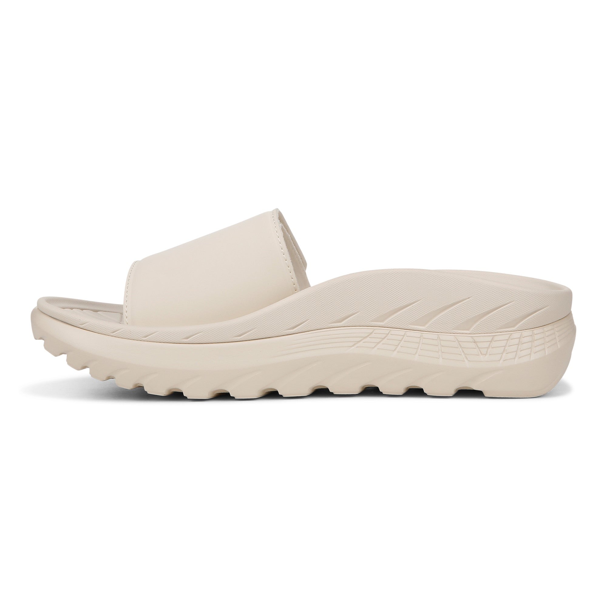 Vionic Rejuvenate Unisex Slide Recovery Sandals - Cream - Left Side
