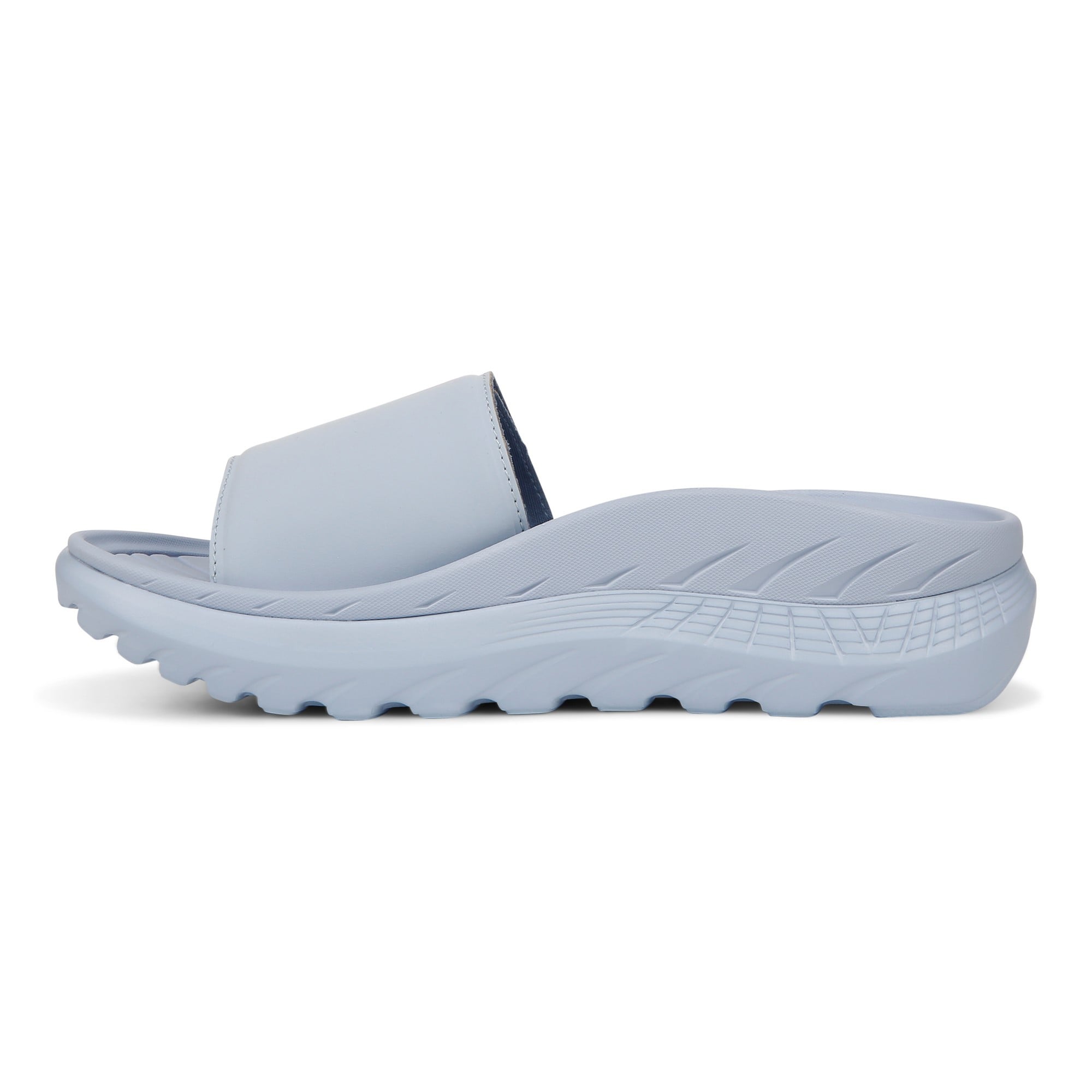 Vionic Rejuvenate Unisex Slide Recovery Sandals - Skyway Blue - Left Side