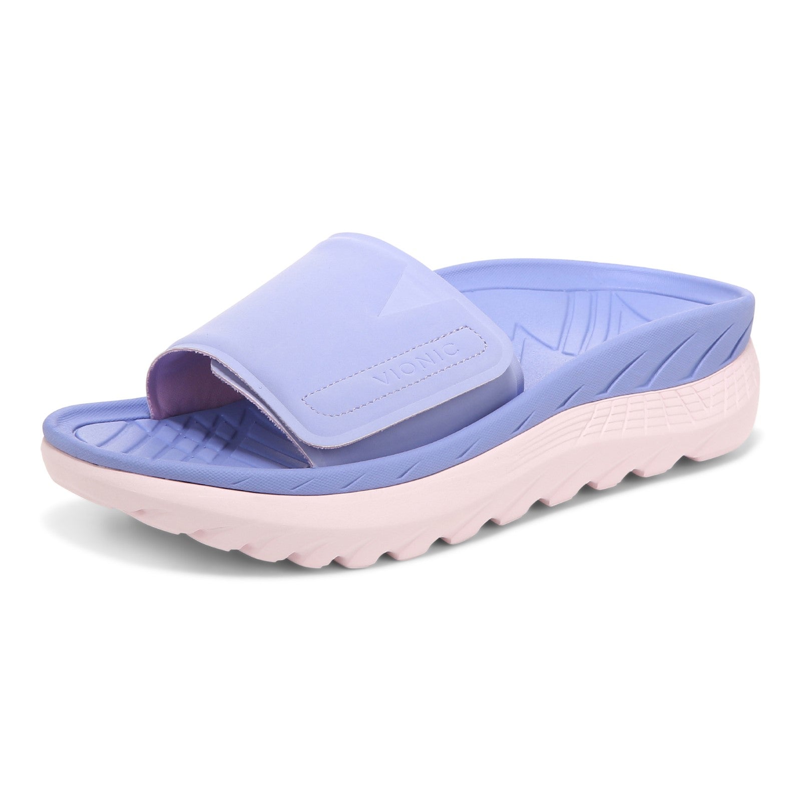 Vionic Rejuvenate Unisex Slide Recovery Sandals - Dusty Lavender - Left angle