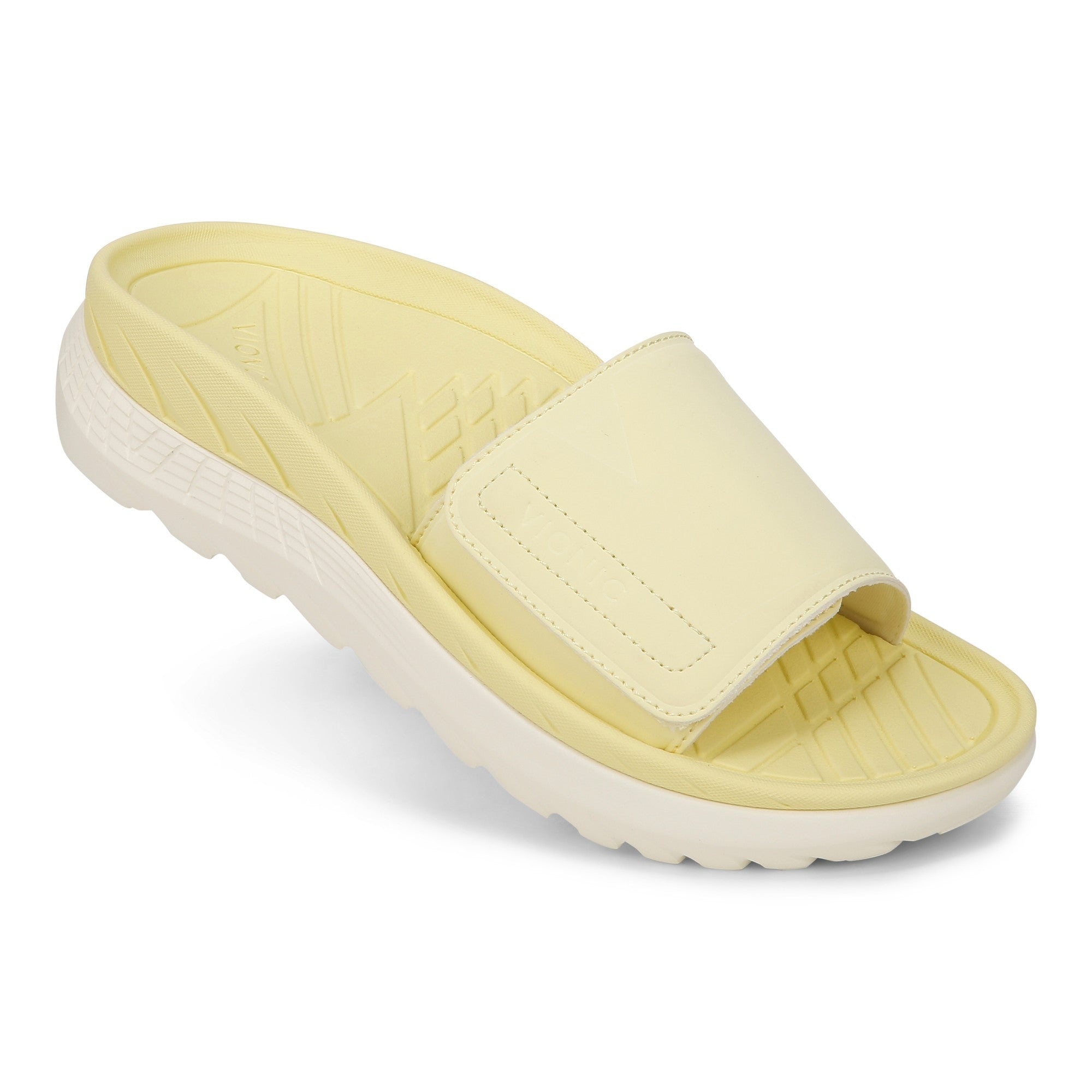 Vionic Rejuvenate Unisex Slide Recovery Sandals - Yellow Pear - REJUVENATE-I0899S1700-YELLOW PEAR-13fl-med