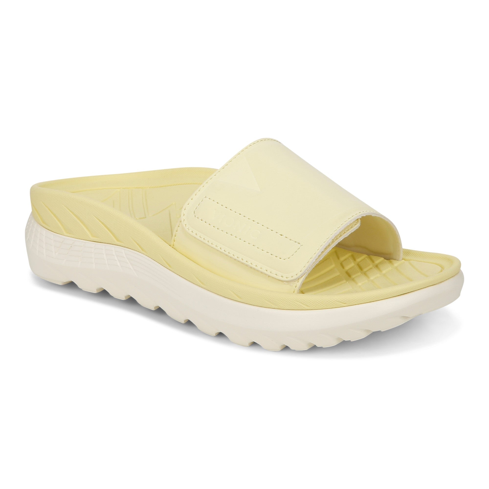 Vionic Rejuvenate Unisex Slide Recovery Sandals - Yellow Pear - Angle main