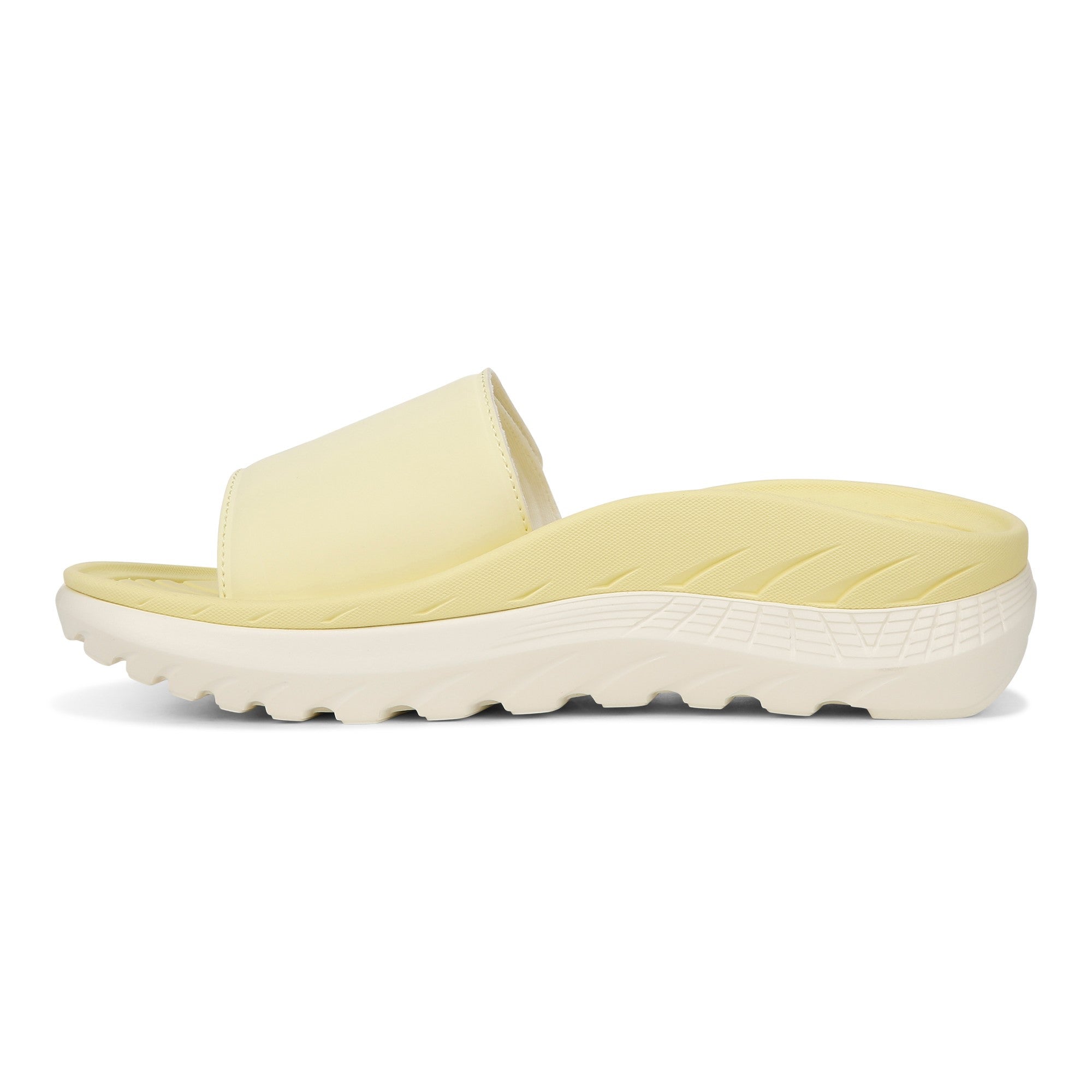 Vionic Rejuvenate Unisex Slide Recovery Sandals - Yellow Pear - Left Side