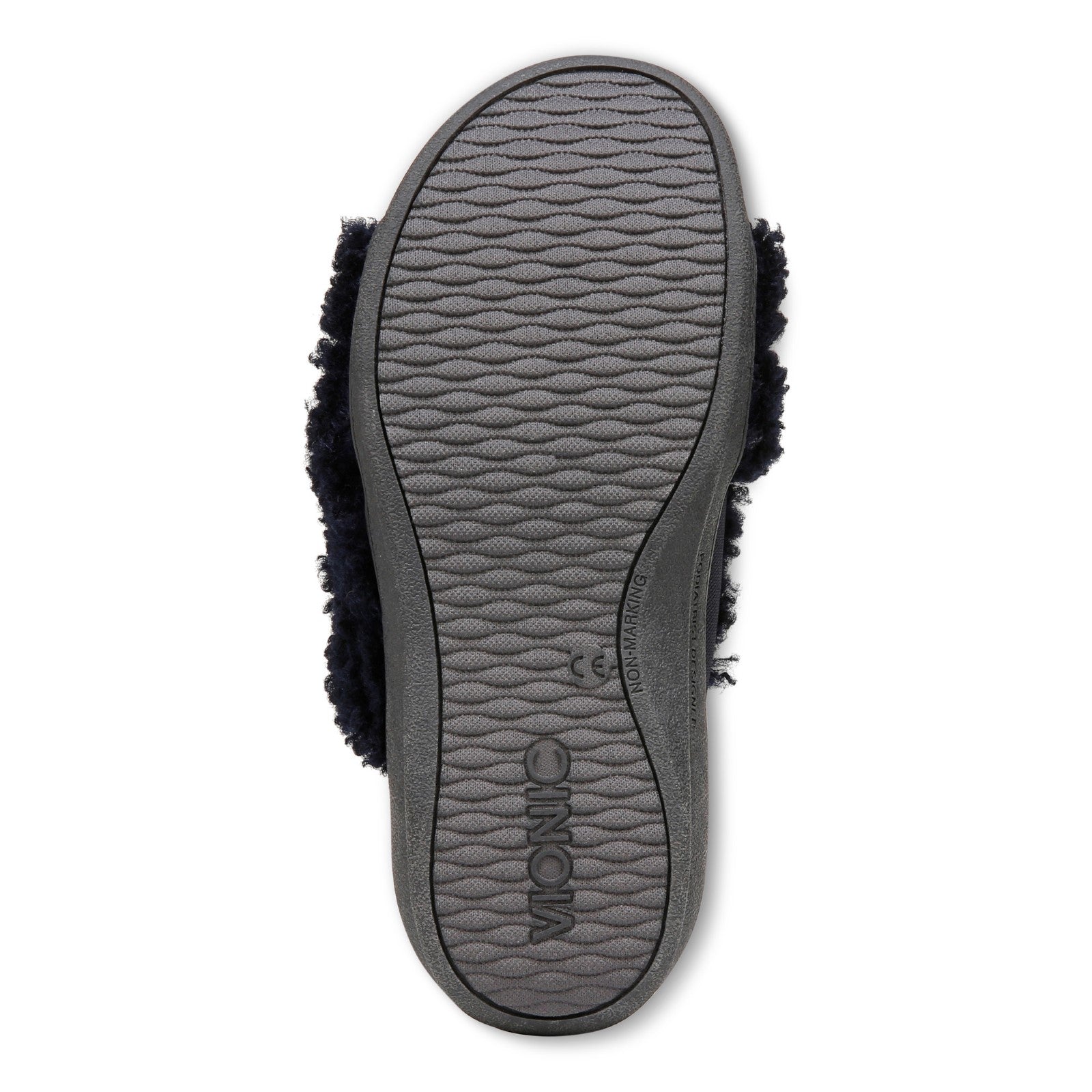 Vionic Relax Ii womens Slide Slipper - Navy Blazer Shearling - Bottom
