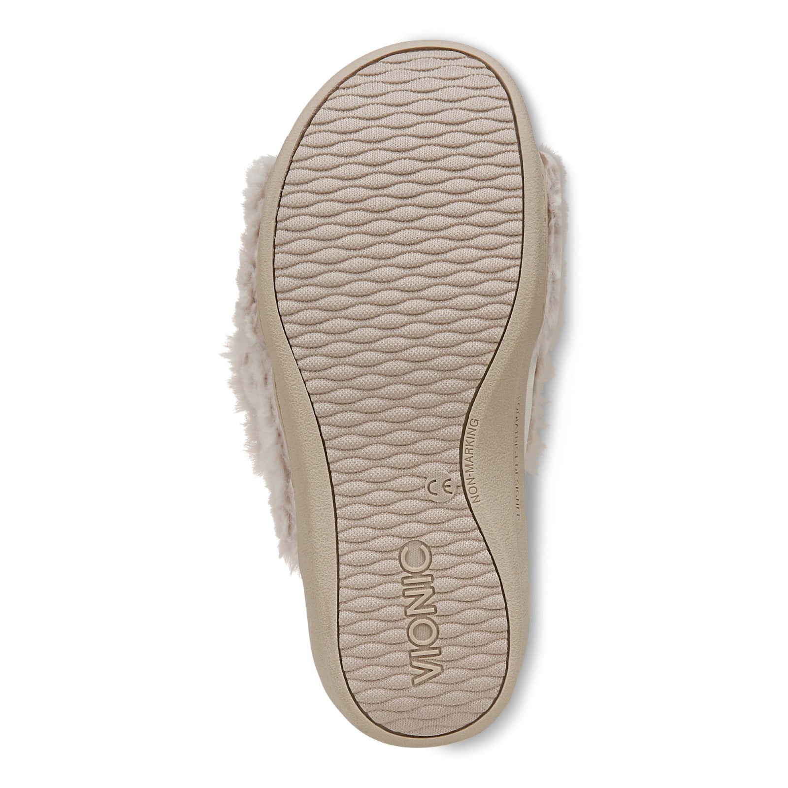 Vionic Relax II Women's Orthotic Slide Slippers - Off White Fur - Bottom