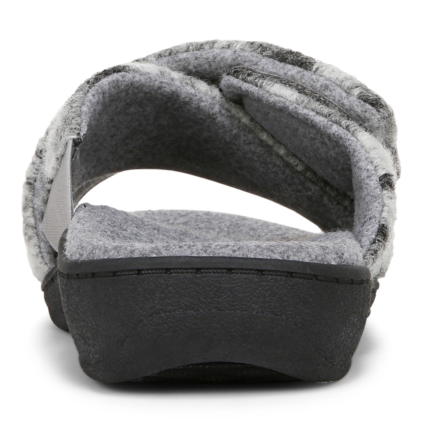 Vionic Relax II Women's Orthotic Slide Slippers - Grey Multi Camo Felt - Back