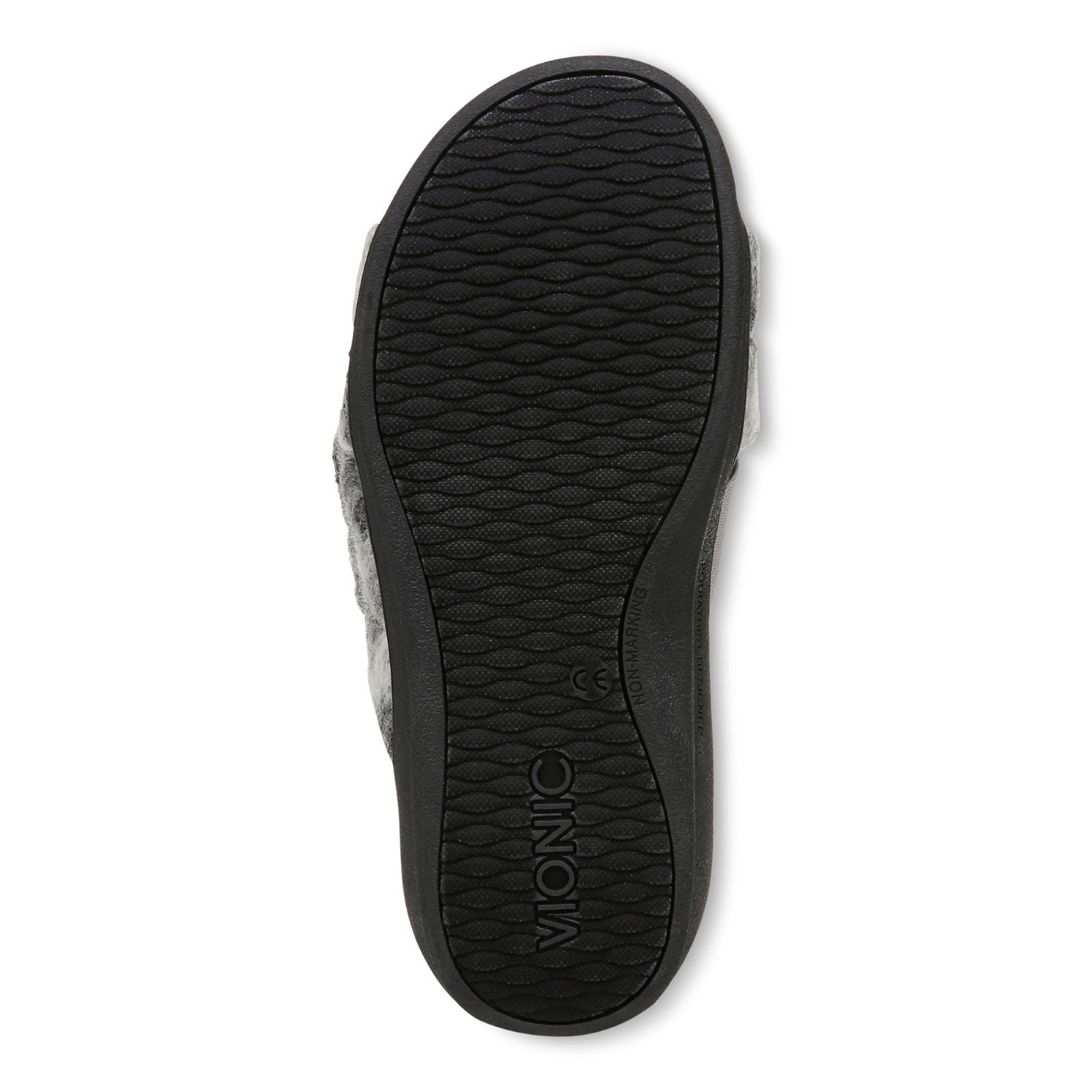 Vionic Relax II Women's Orthotic Slide Slippers - Grey Multi Camo Felt - Bottom