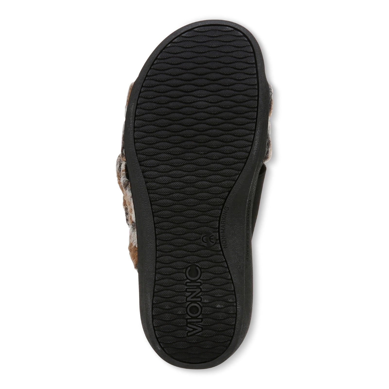 Vionic Relax II Women's Orthotic Slide Slippers - Brown Multi Camo Felt - Bottom