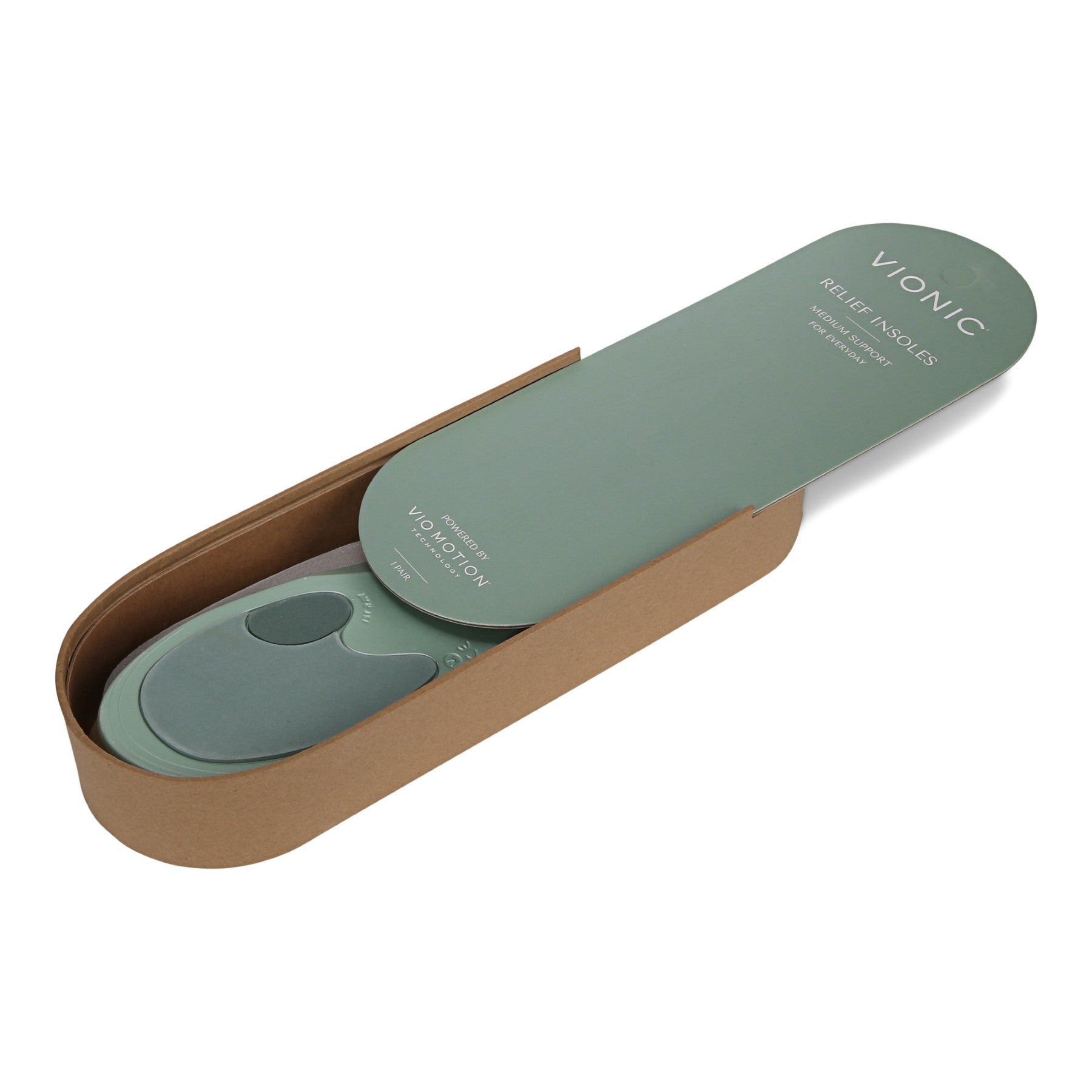 Vionic Relief Full-Length Orthotic Insoles - Unisex Comfort for Everyday - One Color - Back angle
