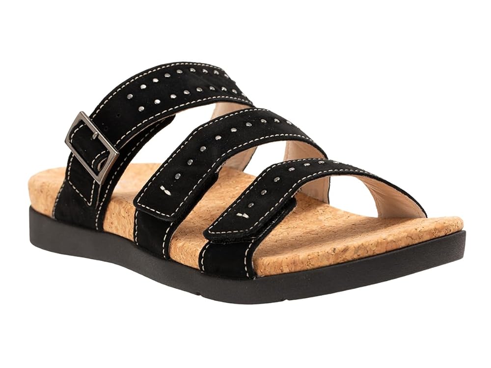 Revitalign Spring Slide Women's Sandals - Suede Black