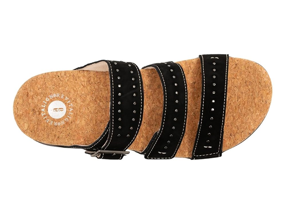 Revitalign Spring Slide Women's Sandals - Suede Black